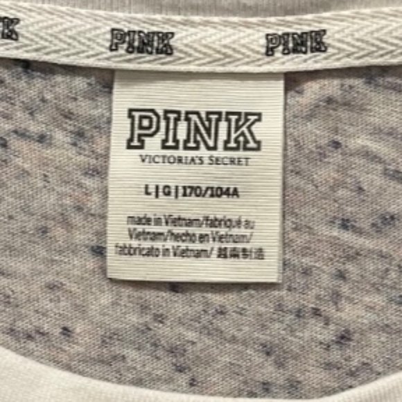 PINK Heather Piping Crew Neck T-Shirt - Picture 2 of 5